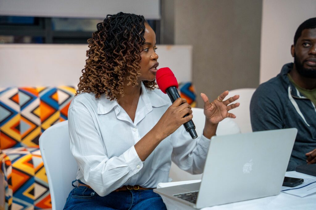 Carolyne Mweberi facilitating tech marketing discussions at CTOs End Year Mixer